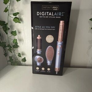 DigitalAire Wet-to-Dry Styling Wand - Blue and Rose Gold